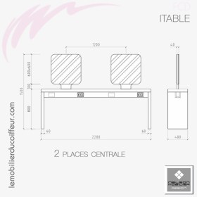 ITABLE Centrale 4P (Dimensions) | Coiffeuse | NELSON Mobilier
