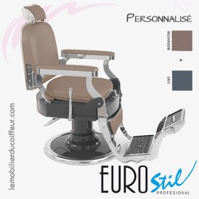 Fauteuil Barbier | PERSONNALISÉ  (Marron/Gris) | Eurostil