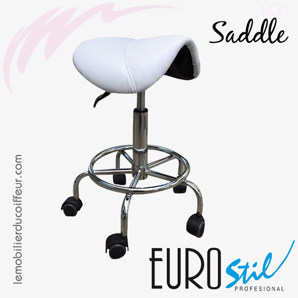 RODEO SADDLE blanc | Tabouret de coiffeur | EUROSTIL