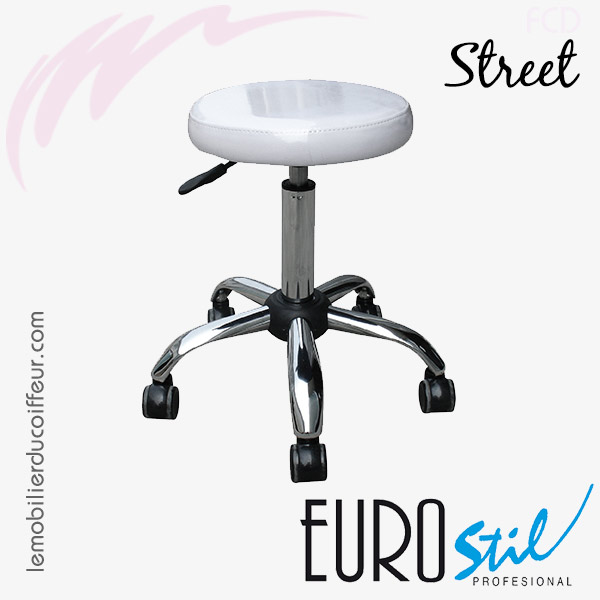 Tabouret de coiffure ROLL'IN JACQUES SEBAN blanc