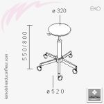 EKO (Dimensions) | Tabouret de coiffeur | NELSON mobilier