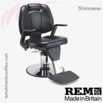 Statesman fauteuil barbier noir REM