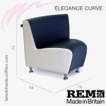 Fauteuil d'Attente | ELEGANCE Angle (Dimensions) | REM