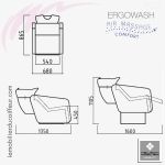 BACS DE LAVAGE - ERGOWASH LIFT ELECTRIC-Dimensions Nelson Mobilier