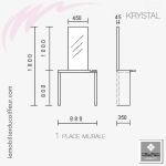 KRYSYAL Murale 1P (Dimensions) | Coiffeuse | NELSON Mobilier