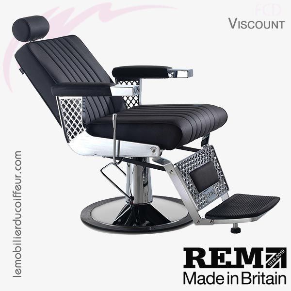 Viscount fauteuil barbier noir extended REM