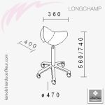 LONGCHAMP (Dimensions) | Tabouret de coiffeur | NELSON mobilier