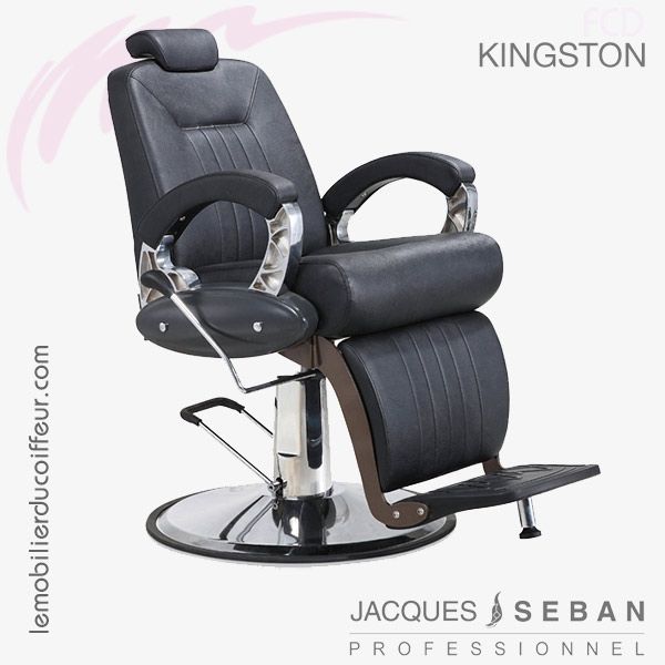 Kingston noir fauteuil barbier J.SEBAN