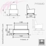 Banquette d'Attente | PYRAMID (Dimensions) | NELSON mobilier