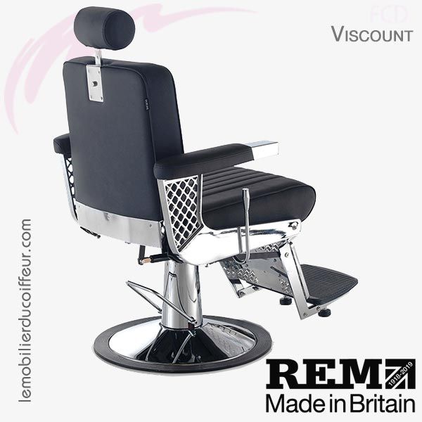 Viscount fauteuil barbier noir dos REM